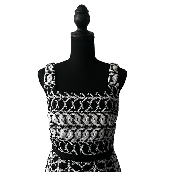Alex Marie Women 4 Classic Cocktail Black White Embroidered Retro Vintage Dress - Picture 2 of 13